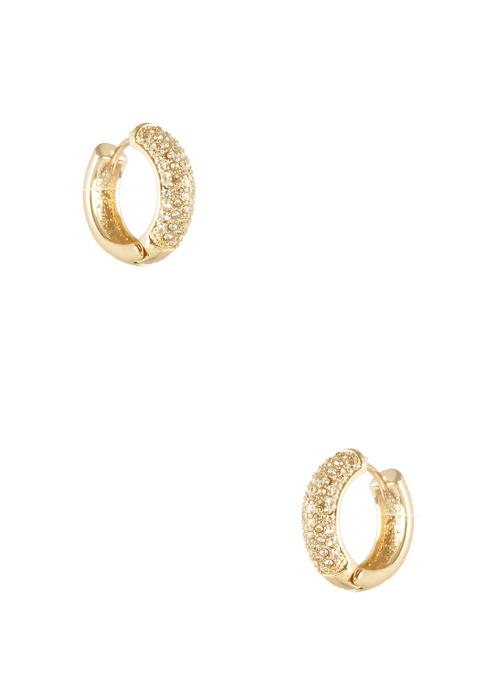 METAL RHINESTONE HUGGIE EARRING