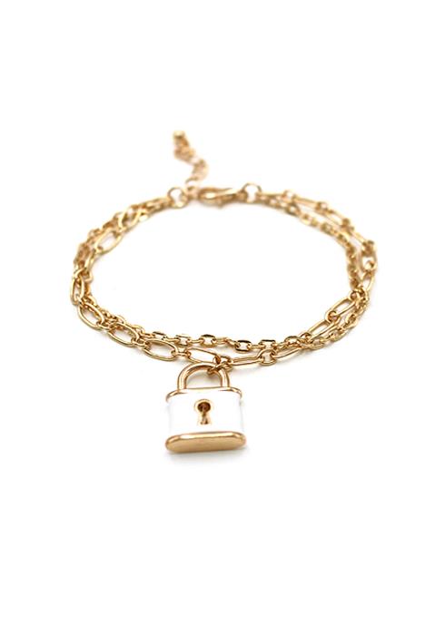 FASHION KEY LOCK METAL CHAIN LINK BRACELET