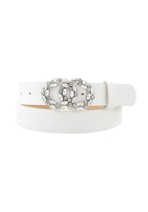 2 ROW INFINITY RHINESTONE BUCKLE BELT