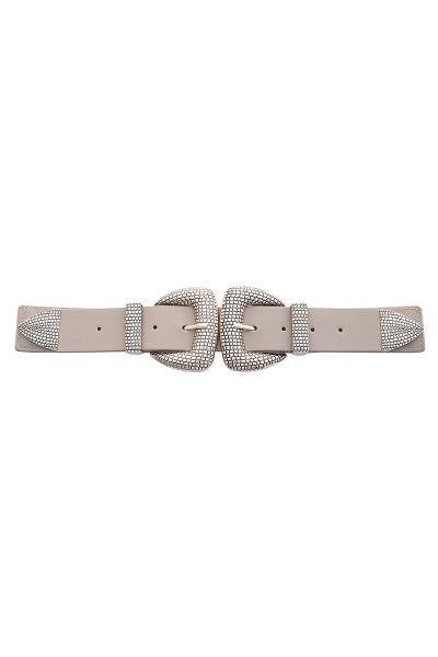 FASHION REPTILE METAL DESIGN DOUBLE SIDE BUCKLE BELT