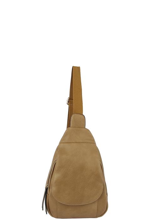 MODERN SMOOTH PLAIN PYRAMID SHAPE CROSSBODY BAG