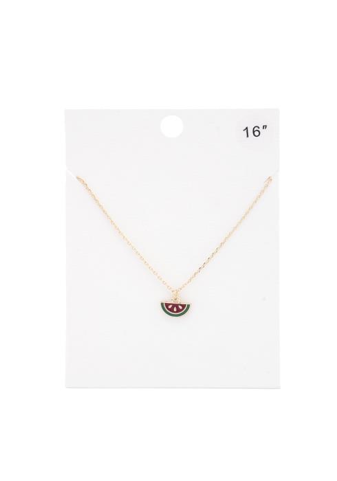 WATERMELON SLICE CHARM NECKLACE
