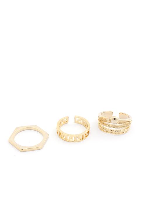 SODAJO HEXAGON SHAPE METAL RING SET