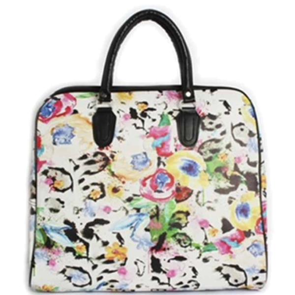 FASHION FLOWER PRINT TOTE BAG FOR TRAVEL