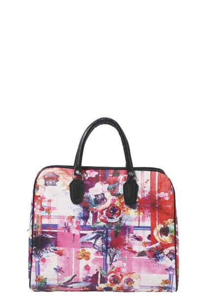 FASHION FLOWER PRINT TOTE BAG FOR TRAVEL