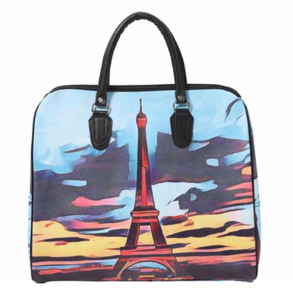 FASHION SUNFLOWER EIFFEL TOP PRINT TOTE BAG FOR TRAVEL