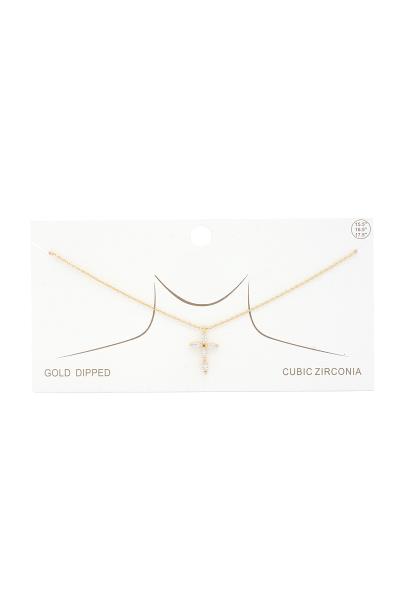 CROSS GOLD DIPPED EARRING