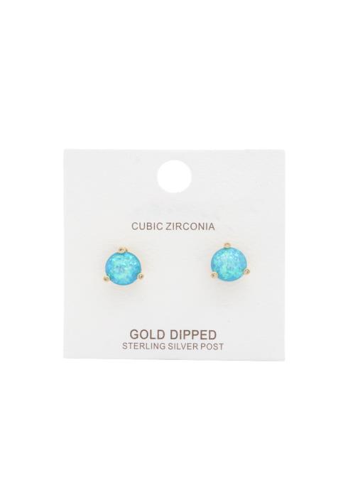 ROUND OPAL EARRING