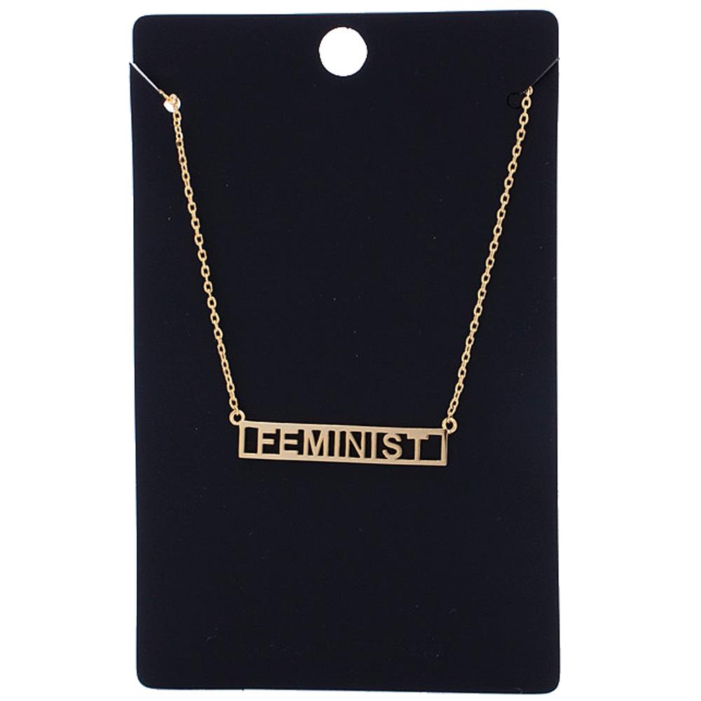 FEMINIST PLATE GOLD DIPPED NECKLACE