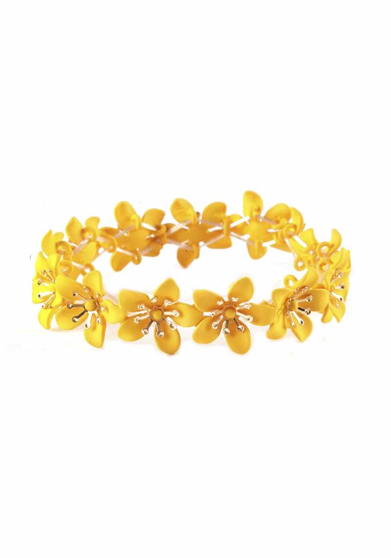 METAL PAINTED FLOWER STRETCH BRACELET