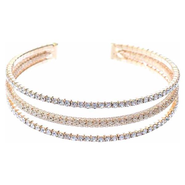 RHINESTONE 3 LINE FLEXIBLE BRACELET