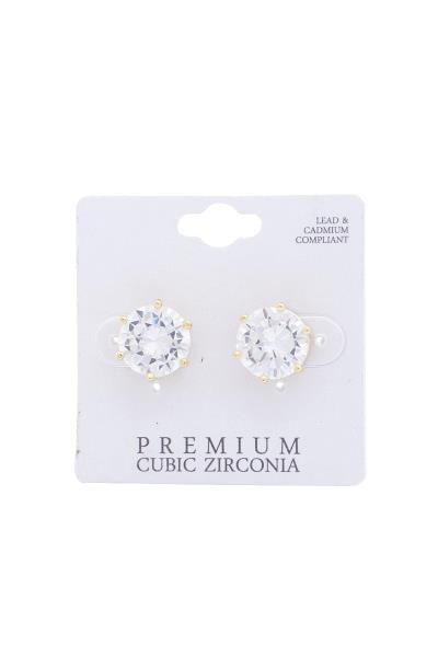 CUBIC ZIRCONIA STUD EARRING