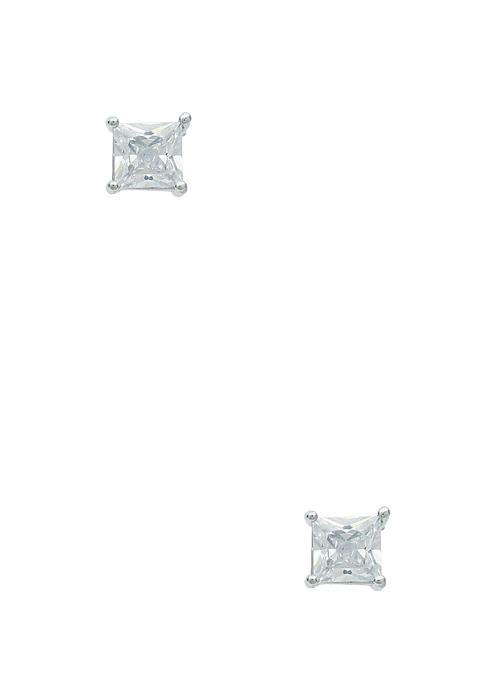 7MM SQUARE CRYSTAL STUD EARRING