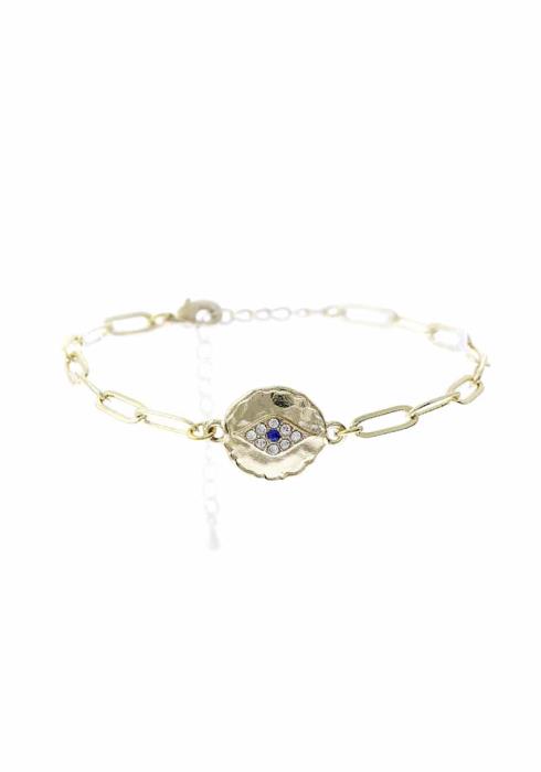 METAL CHAIN RHINESTONE EYE BRACELET