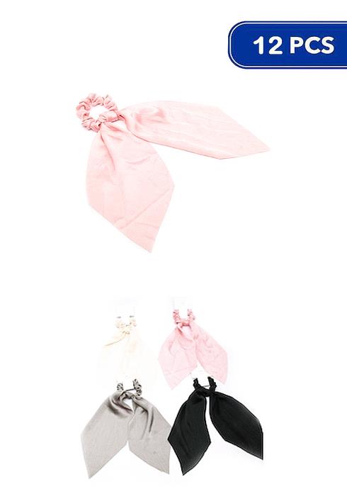 SATIN TEXTURED SCARF SCRUNCHIE (12 UNITS)
