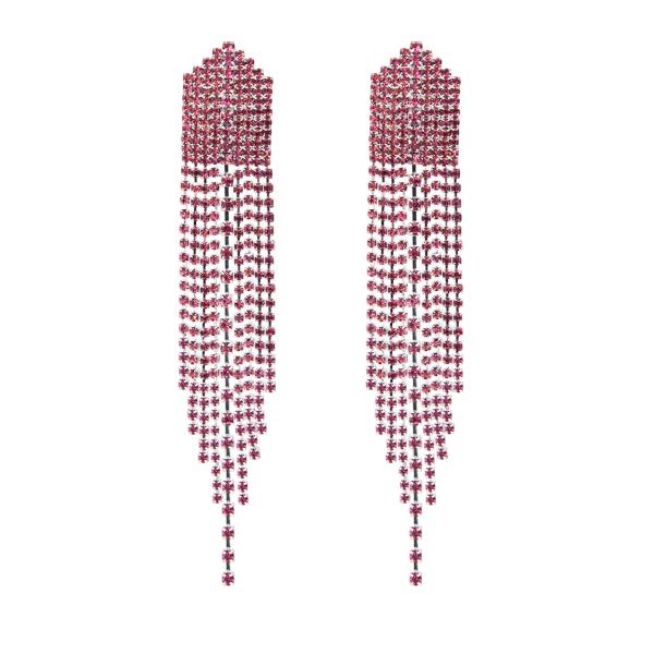 RHINESTONE TASSEL DROP EARRING