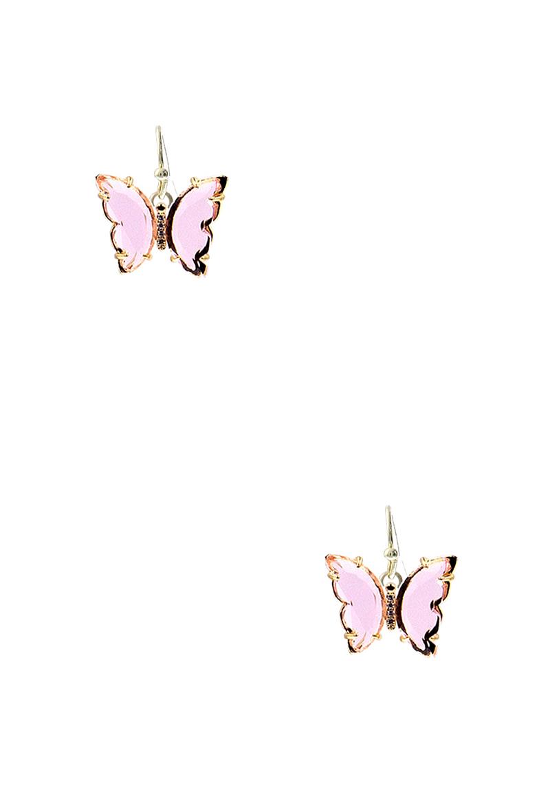 FASHION STONE BUTTERFLY DANGLE EARRING