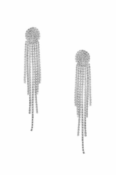 RHINESTONE TASSEL DROP EARRING