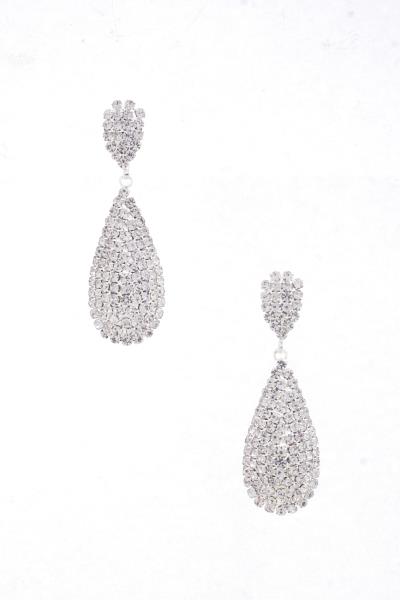 DOUBLE TEARDROP RHINESTONE EARRING