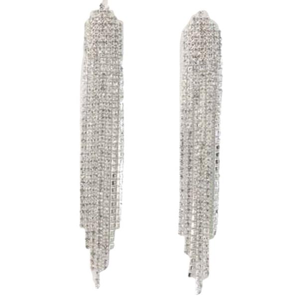 RHINESTONE FRINGE DANGLE EARRING