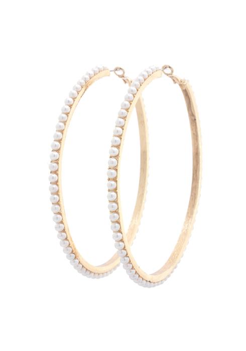 PEARL EDGE HOOP EARRING