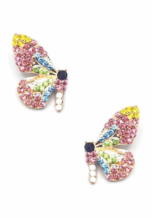 RHINESTONE BUTTERFLY STUD EARRING