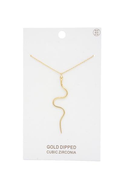 SNAKE PENDANT GOLD DIPPED NECKLACE