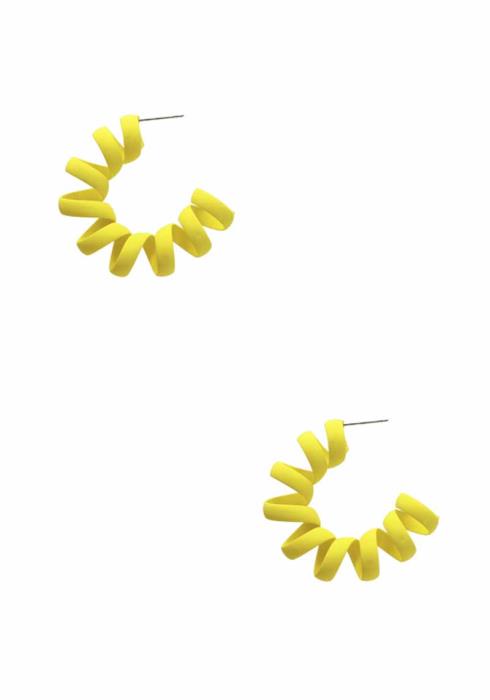 METAL PAINTED SPRING HOOP EARRING