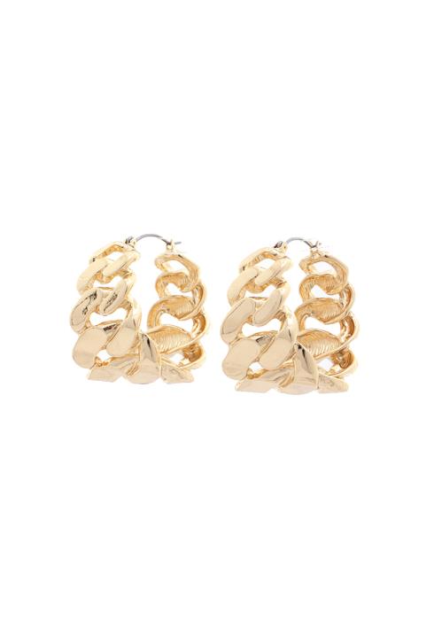 CURB LINK METAL EARRING