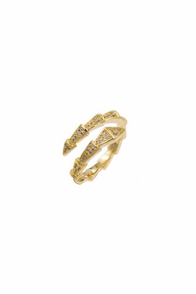 RHINESTONE SWIRL SINGLE RING