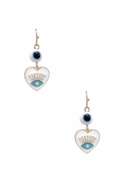 EVIL EYE HEART DANGLE EARRING