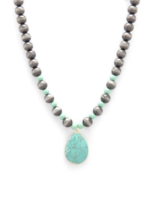 TEARDROP PENDANT BEADED NECKLACE