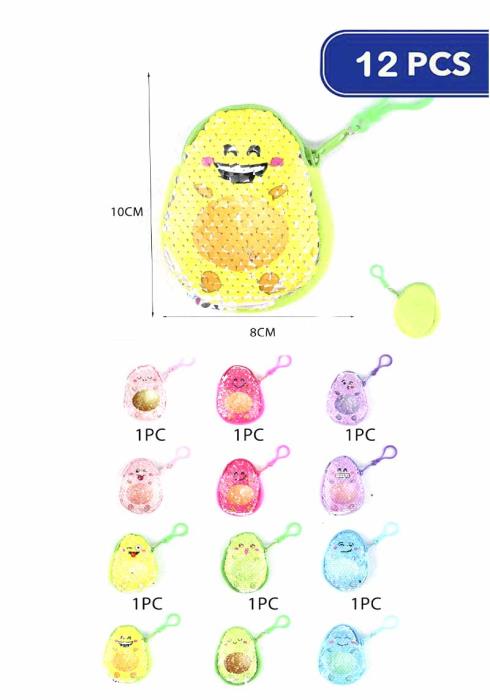 FASHION AVOCADO SEQUIN MINI POUCH KEY CHAIN (12 UNITS)