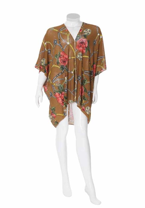 FASHION FLOWER PRINT COVER UP KIMONO