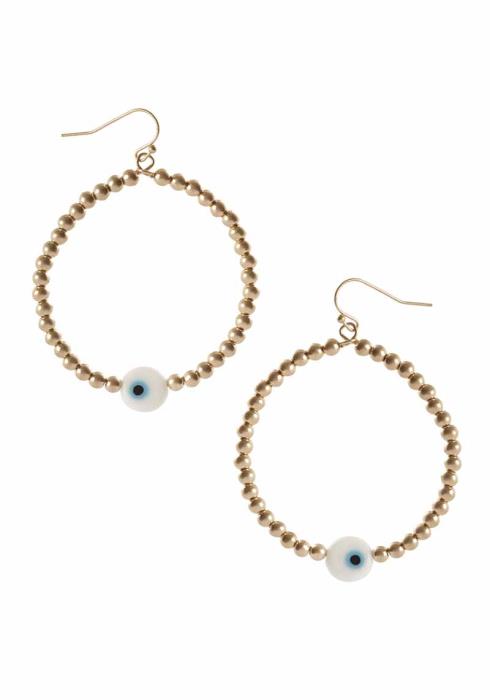 MEAL BALL EVIL EYE ROUND DANGLE EARRING