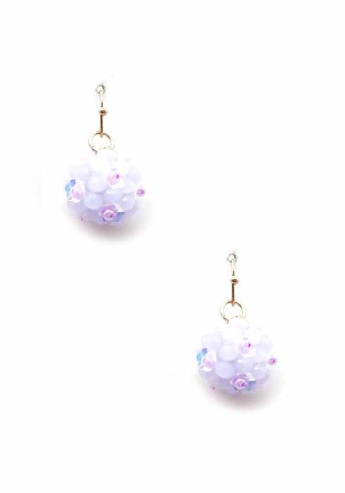FLOWER BALL DANGLE EARRING