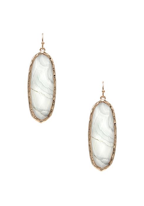 OVAL STYLISH MARBLE STONE EARRING