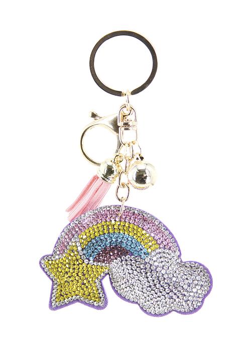 RHINESTONE STAR RAINBOW CLOUD KEY CHAIN