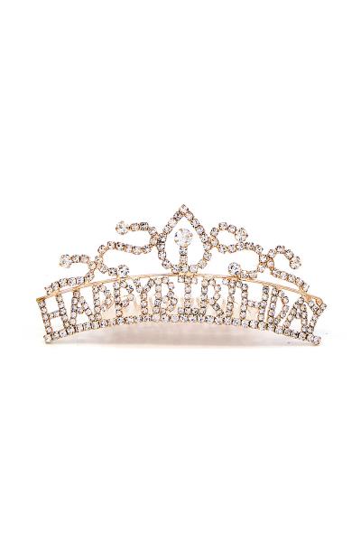 HAPPY BIRTHDAY RHINESTONE CROWN TIARA