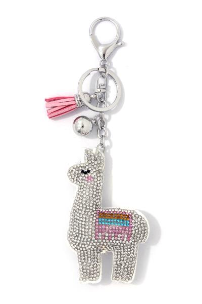 PUFFY BLING LLAMA KEYCHAIN