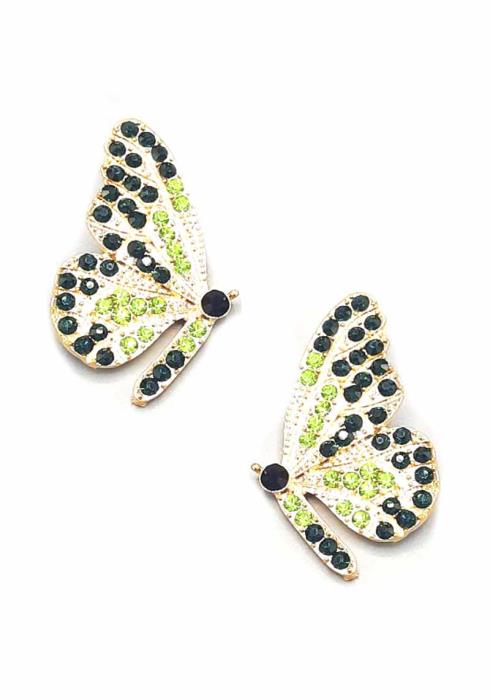 RHINESTONE BUTTERFLY STUD EARRING