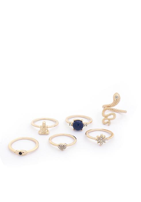 SODAJO SNAKE RHINESTONE RING SET