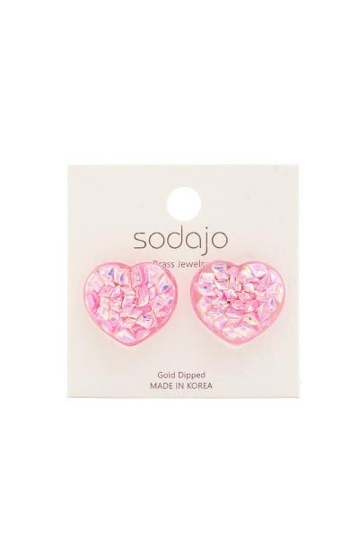 SODAJO HEART RESIN GOLD DIPPED EARRING