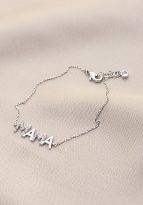 MAMA RHINESTONE METAL BRACELET
