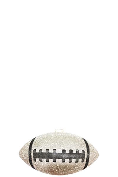 RHINESTONE FOOTBALL DESIGN CLUTCH BAG