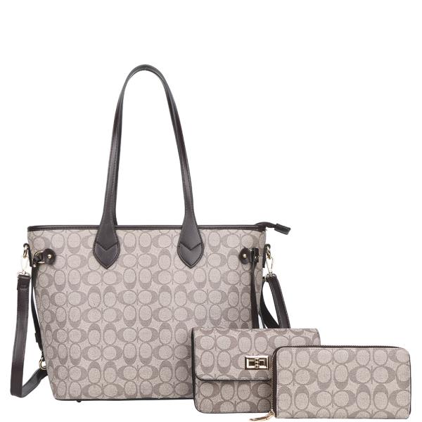 3IN1 DESIGN TOTE BAG WITH CROSSBODY AND WALLET SET