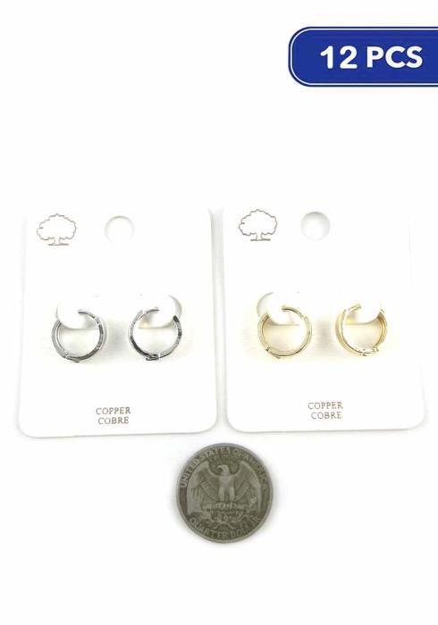 FASHION METAL MINI HUGGIE EARRING (12 UNITS)