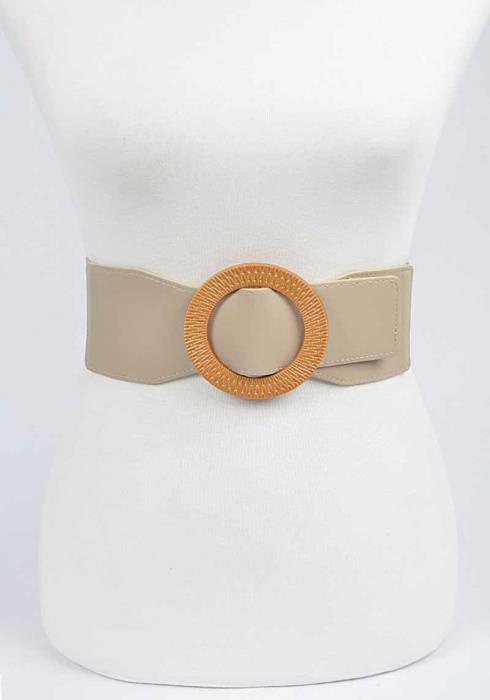FASHION NATURAL ROUND BUCKLE BELT