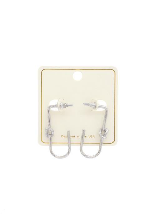 KNOT OVAL METAL EARRING