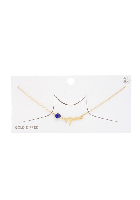 MAMA EVIL EYE CHARM GOLD DIPPED NECKLACE